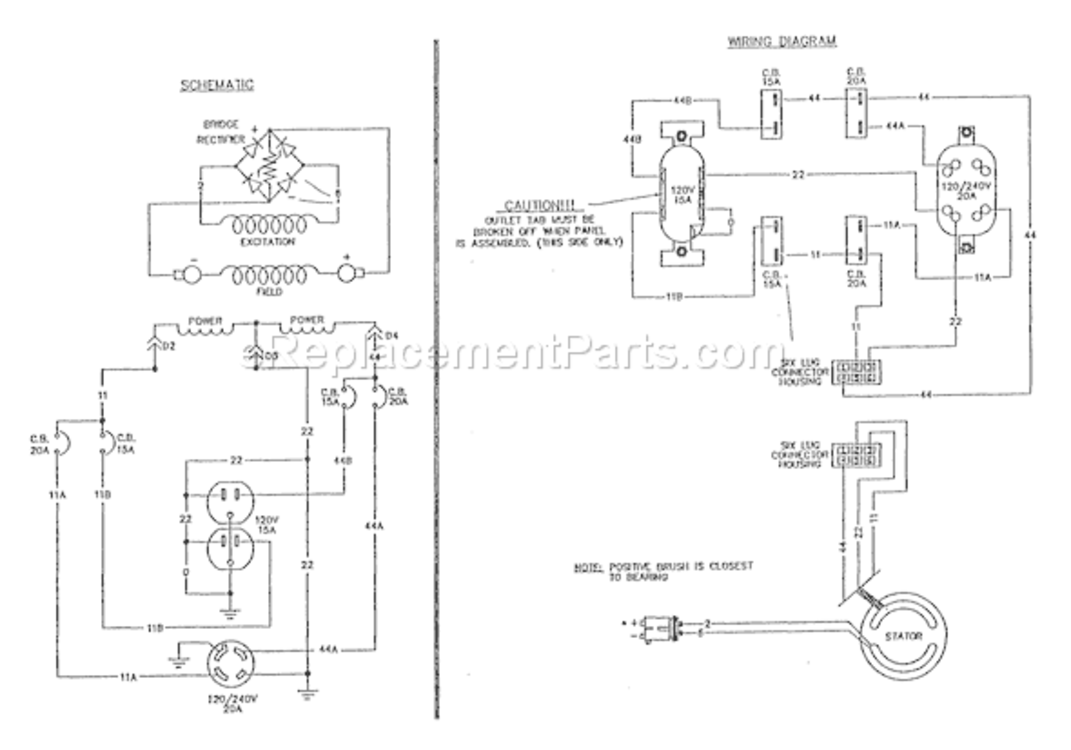 Page B Diagram and Parts List for 0566-0  Briggs and Stratton Generator
